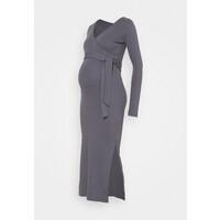 Missguided Maternity WRAP BELTED SIDE SPLIT MIDI DRESS Sukienka z dżerseju grey M5Q29F012-C11