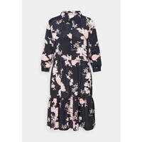 Kaffe BENITTE DRESS Sukienka koszulowa black/pink big flower print KA321C0GS-Q11