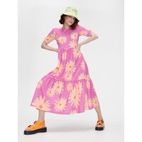 Cropp Różowa sukienka maxi w kwiaty 1024K-30X