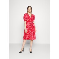 Lauren Ralph Lauren TULIP-PRINT PUFF-SLEEVE DRESS Sukienka koszulowa lipstick red/cream L4221C1BE-G11