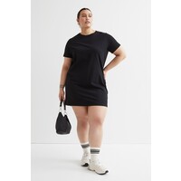 H&M H&M+ Sukienka T-shirtowa z bawełny 1082641002 Czarny