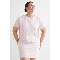 H&M H&M+ Sukienka T-shirtowa z bawełny 1082641002 Jasnoróżowy