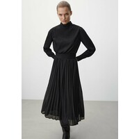 Massimo Dutti PLISSÉEKLEID Sukienka z dżerseju black M3I21C0IT-Q11