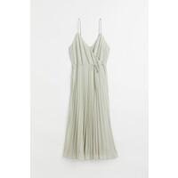 H&M Plisowana sukienka kopertowa - 1059779002 Jasnozielony