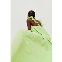 H&M Sukienka z falbaną 0970261002 Limonkowy