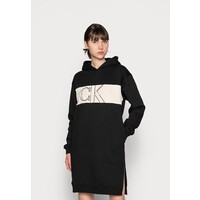 Calvin Klein Jeans MONOGRAM BLOCKING HOODIE DRESS Sukienka letnia black C1821C085-Q11