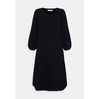 pure cashmere V NECK A LINE LONG DRESS Sukienka dzianinowa black PUG21C006-Q11