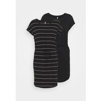 ONLY Petite ONLMAY LIFE DRESS 2 PACK Sukienka z dżerseju black/thin stripe/black solid ON321C1RT-Q11
