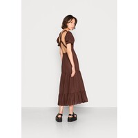 Glamorous OPEN BACK RUCHED STRAP MIDAXIDRESS Długa sukienka brown linen GL921C0RZ-O11