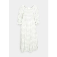 Bruuns Bazaar CHECKA JANY DRESS Sukienka letnia snow white/green BR321C08Z-M11
