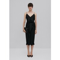 Massimo Dutti STUDIO SATIN KNOTTED DRESS Sukienka koktajlowa black M3I21C0M6-Q11
