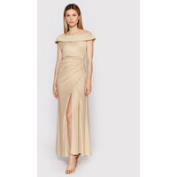 Rinascimento Sukienka wieczorowa CFC0109433003 Złoty Slim Fit