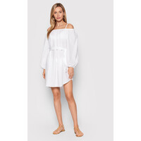 Seafolly Sukienka letnia Double Cloth 54607-CU Biały Relaxed Fit