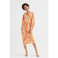 H&M Kopertowa sukienka we wzory - 1086766002 Pomarańczowy/Wzór