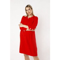 Quiosque Czerwona sukienka z ozdobnymi guzikami 4RR026601