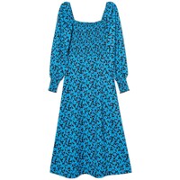 Cropp Niebieska sukienka midi w kwiaty 1309S-55X