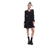 Cropp Czarna sukienka mini w grochy 1331S-99M