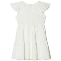 Cropp Biała ażurowa sukienka mini 1344S-00X