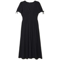 Cropp Czarna sukienka midi z krótkim rękawem 1441S-99X