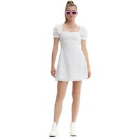 Cropp Biała ażurowa sukienka 1454S-00X