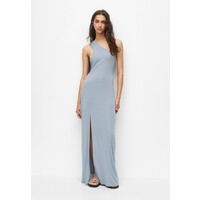 PULL&BEAR LONG ASYMMETRIC WITH A DETAIL Długa sukienka light grey PUC21C135-C11