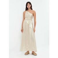 OYSHO LONG ASYMMETRIC Długa sukienka gold coloured OY121C0C9-F11