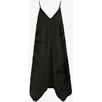 Massimo Dutti STRAPPY BLACK MIDI WITH EMBROIDERY Sukienka letnia black M3I21C0WB-Q11