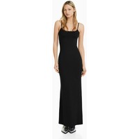 Bershka LONG FITTED STRAPPY Długa sukienka black BEJ21C13C-Q11