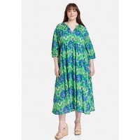 Samoon SUMMER DRESS Długa sukienka new green gemustert SQ621C05J-M11