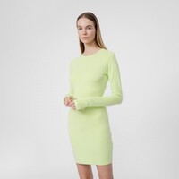 Damska sukienka dzianinowa z długim rękawem mini 4F H4Z22-SUDD011 - zielona