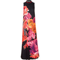 Bonprix Sukienka czarno-pomarańczowo-różowy w kwiaty