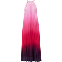 Bonprix Sukienka plisowana w cieniowanym kolorze jasnoróżowo-różowy