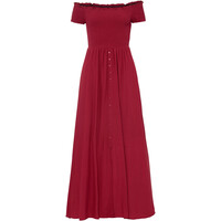 Bonprix Sukienka z przeszyciem cienkimi gumkami ciemnoczerwony