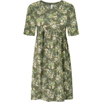 Bonprix Sukienka shirtowa w kwiaty oliwkowy w kwiaty