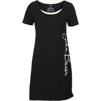 Bonprix Sukienka shirtowa z nadrukiem, krótki rękaw czarny