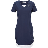Bonprix Sukienka shirtowa w optyce 2 w 1, krótki rękaw ciemnoniebieski