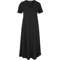 Bonprix Sukienka bawełniana z dżerseju, midi czarny