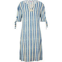 Bonprix Sukienka shirtowa niebiesko-biały z nadrukiem