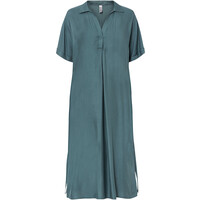 Bonprix Sukienka koszulowa z kieszeniami, ze zrównoważonej wiskozy zielono-szary