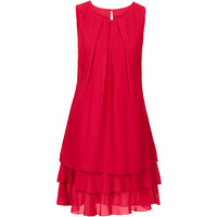 Bonprix Sukienka szyfonowa z poliestru z recyklingu czerwony