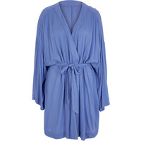 Bonprix Sukienka plażowa kaftanowa ze zrównoważonej wiskozy niebieski