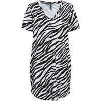 Bonprix Sukienka shirtowa biało-czarny w paski zebry