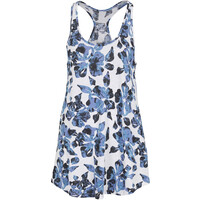 Bonprix Sukienka plażowa z bawełny organicznej biało-niebieski w kwiaty