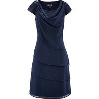 Bonprix Sukienka szyfonowa w optyce warstwowej ciemnoniebieski