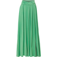 Bonprix Długa spódnica z ozdobnym elementem zielony opal
