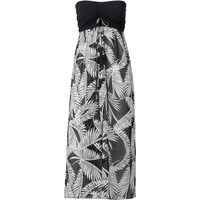 Bonprix Sukienka plażowa z dekoltem bandeau czarno-biały
