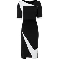 Bonprix Sukienka ołówkowa czarno-biały