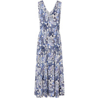 Bonprix Sukienka midi z nadrukiem, z przyjaznej dla środowiska wiskozy niebieski paisley