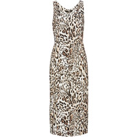 Bonprix Sukienka midi z wiskozy w cętki leoparda