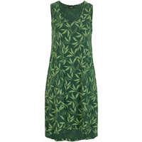 Bonprix Sukienka na szerokich ramiączkach z bawełny ciemnozielony - zieleń selera naciowego z nadrukiem